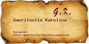 Gavrilovits Karolina névjegykártya